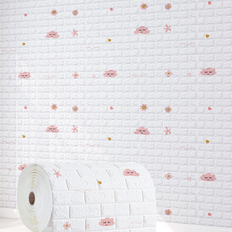Industrial Wall Plank 3D Printing Bathroom Wall Panels in White Pink-White Clearhalo 'Flooring 'Home Improvement' 'home_improvement' 'home_improvement_wall_paneling' 'Wall Paneling' 'wall_paneling' 'Walls & Ceilings' Walls and Ceiling' 7080093