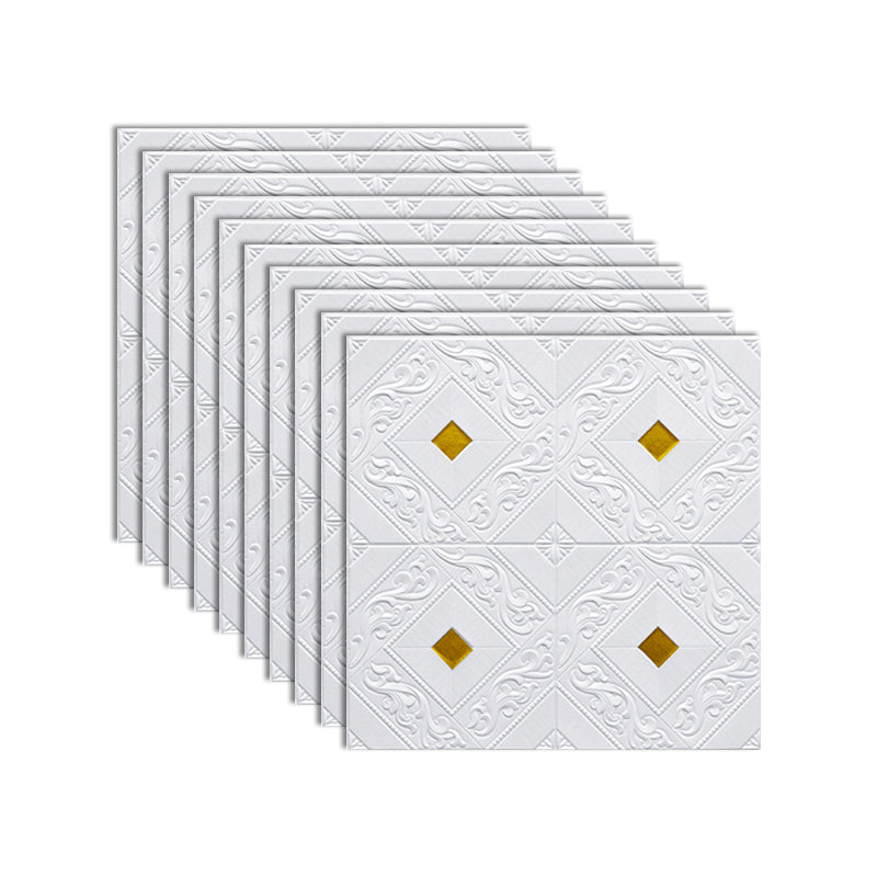 Modern Tin Backsplash Paneling Three-dimensional Printing Wall Ceiling Board White-Gold Clearhalo 'Flooring 'Home Improvement' 'home_improvement' 'home_improvement_wall_paneling' 'Wall Paneling' 'wall_paneling' 'Walls & Ceilings' Walls and Ceiling' 7080181