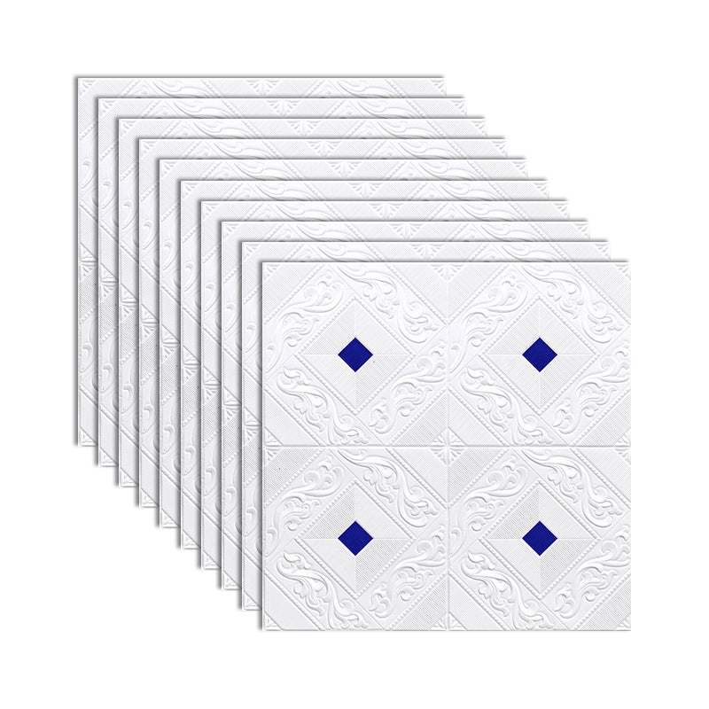 Modern Tin Backsplash Paneling Three-dimensional Printing Wall Ceiling Board White-Blue Clearhalo 'Flooring 'Home Improvement' 'home_improvement' 'home_improvement_wall_paneling' 'Wall Paneling' 'wall_paneling' 'Walls & Ceilings' Walls and Ceiling' 7080186