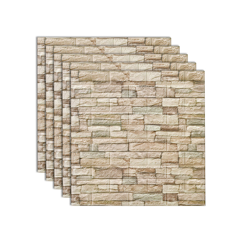 Industrial Wall Plank 3D Brick Bathroom Wall Panels Set of 5 Light Yellow Clearhalo 'Flooring 'Home Improvement' 'home_improvement' 'home_improvement_wall_paneling' 'Wall Paneling' 'wall_paneling' 'Walls & Ceilings' Walls and Ceiling' 7080192