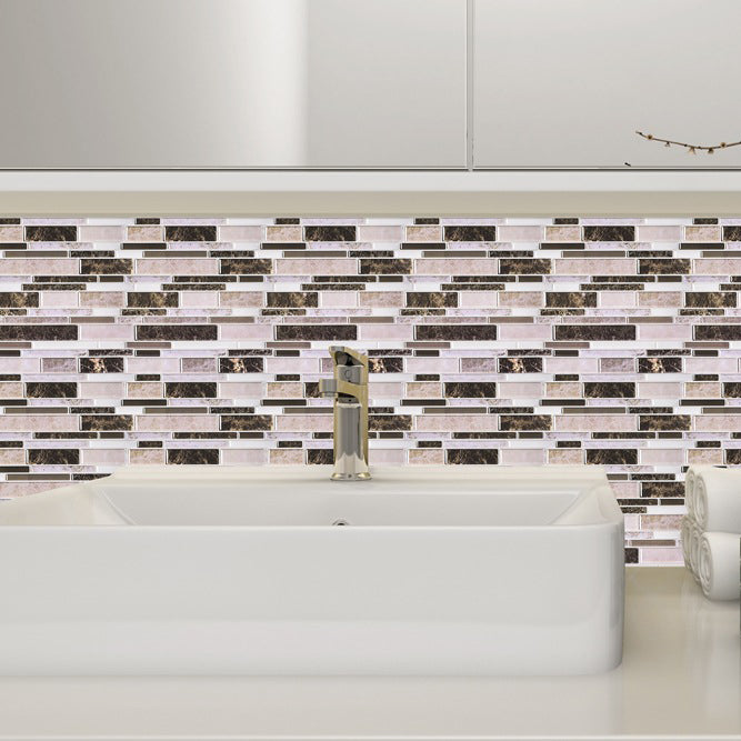 Modern Peel and Stick Backsplash Tile PVC Staggered Joint Peel and Stick Wall Tile Clearhalo 'Flooring 'Home Improvement' 'home_improvement' 'home_improvement_peel_stick_blacksplash' 'Peel & Stick Backsplash Tile' 'peel_stick_blacksplash' 'Walls & Ceilings' Walls and Ceiling' 7080216