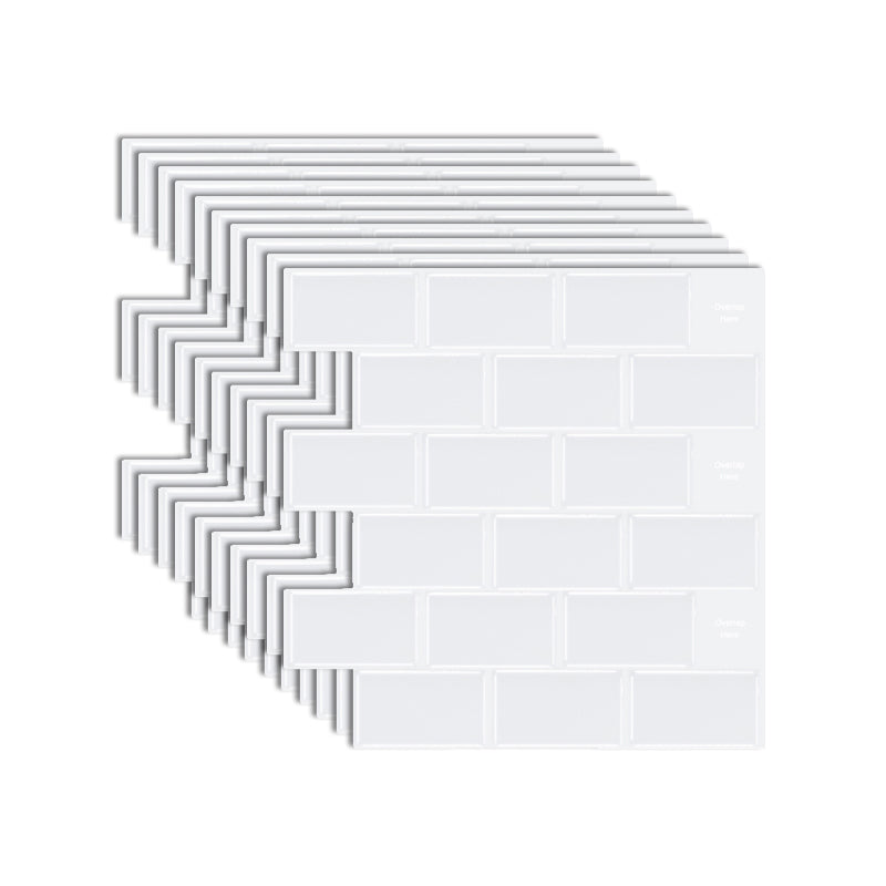 Modern Tile-Peel & Stick PVC Rectangular Subway Tile Peel and Stick Wall Tile White Clearhalo 'Flooring 'Home Improvement' 'home_improvement' 'home_improvement_peel_stick_blacksplash' 'Peel & Stick Backsplash Tile' 'peel_stick_blacksplash' 'Walls & Ceilings' Walls and Ceiling' 7080257