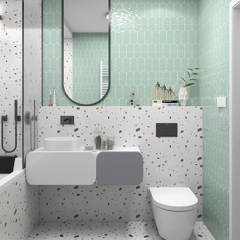 Modern Style Floor Tile Rectangle Straight Edge Floor Tile for Bathroom Green 12"L x 24"W 88 Pieces Clearhalo 'Floor Tiles & Wall Tiles' 'floor_tiles_wall_tiles' 'Flooring 'Home Improvement' 'home_improvement' 'home_improvement_floor_tiles_wall_tiles' Walls and Ceiling' 7080347