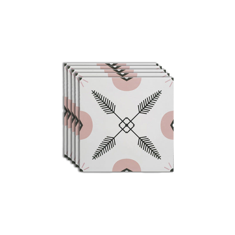 Modern Style Floor Tile Rectangle Straight Edge Floor Tile for Bathroom White-Pink 12"L x 12"W Clearhalo 'Floor Tiles & Wall Tiles' 'floor_tiles_wall_tiles' 'Flooring 'Home Improvement' 'home_improvement' 'home_improvement_floor_tiles_wall_tiles' Walls and Ceiling' 7080361