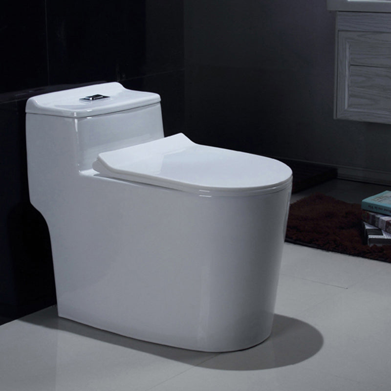 Contemporary White Flush Toilet Floor Mount Toilet Bowl for Washroom 15"L x 27"W x 24"H 14" Clearhalo 'Bathroom Remodel & Bathroom Fixtures' 'Home Improvement' 'home_improvement' 'home_improvement_toilets' 'Toilets & Bidets' 'Toilets' 7081289