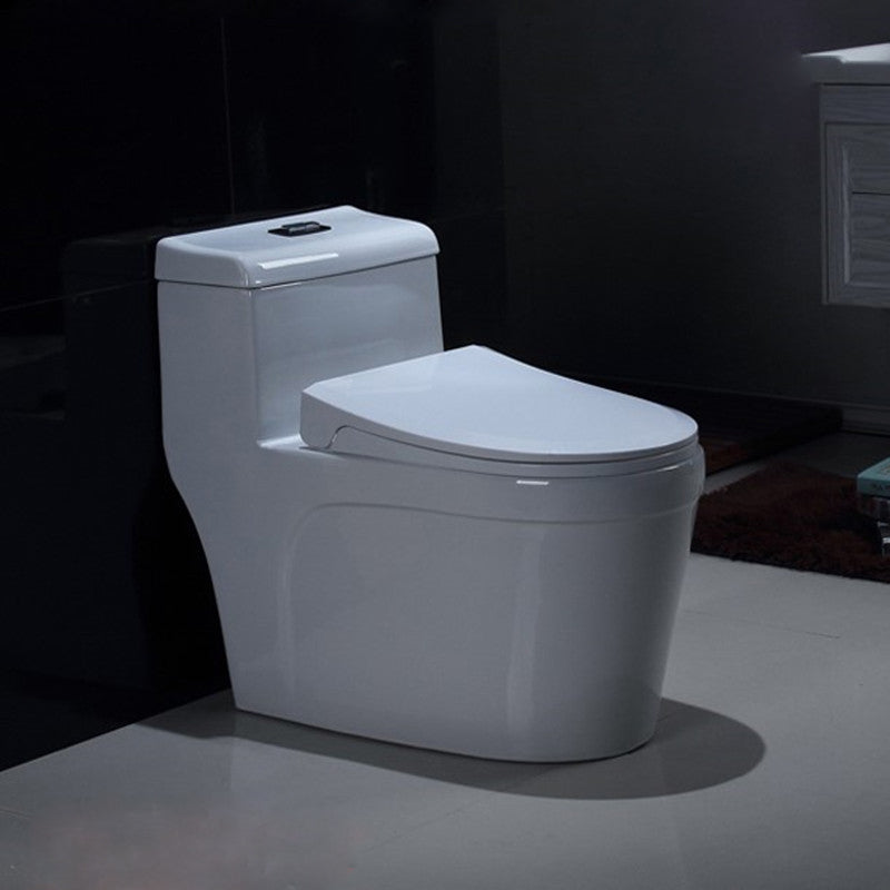 Contemporary White Flush Toilet Floor Mount Toilet Bowl for Washroom 15"L x 28"W x 26"H Clearhalo 'Bathroom Remodel & Bathroom Fixtures' 'Home Improvement' 'home_improvement' 'home_improvement_toilets' 'Toilets & Bidets' 'Toilets' 7081293