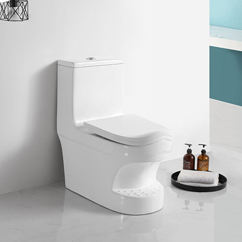Contemporary White Flush Toilet Floor Mount Toilet Bowl for Washroom 15"L x 28"W x 30"H Clearhalo 'Bathroom Remodel & Bathroom Fixtures' 'Home Improvement' 'home_improvement' 'home_improvement_toilets' 'Toilets & Bidets' 'Toilets' 7081299