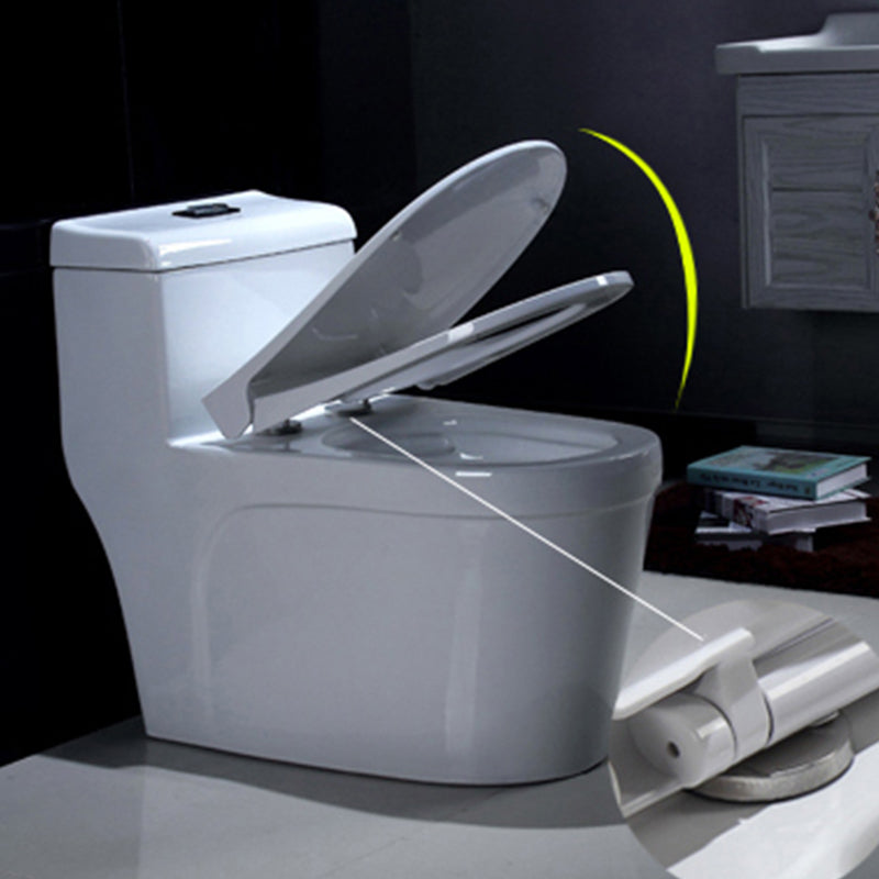 Contemporary White Flush Toilet Floor Mount Toilet Bowl for Washroom Clearhalo 'Bathroom Remodel & Bathroom Fixtures' 'Home Improvement' 'home_improvement' 'home_improvement_toilets' 'Toilets & Bidets' 'Toilets' 7081300