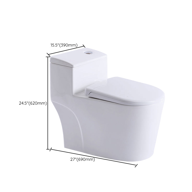 Contemporary White Flush Toilet Floor Mount Toilet Bowl for Washroom Clearhalo 'Bathroom Remodel & Bathroom Fixtures' 'Home Improvement' 'home_improvement' 'home_improvement_toilets' 'Toilets & Bidets' 'Toilets' 7081308