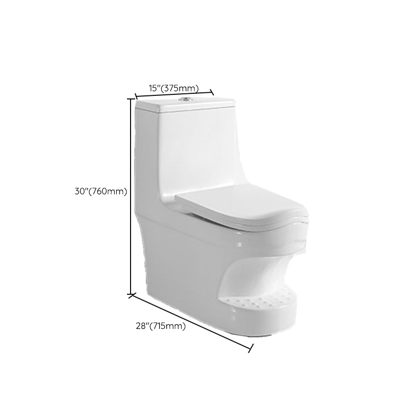 Contemporary White Flush Toilet Floor Mount Toilet Bowl for Washroom Clearhalo 'Bathroom Remodel & Bathroom Fixtures' 'Home Improvement' 'home_improvement' 'home_improvement_toilets' 'Toilets & Bidets' 'Toilets' 7081310