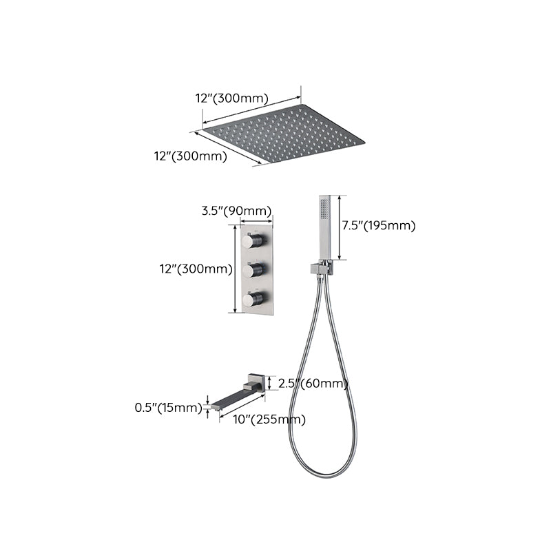 Modern Shower System Ceiling Mounted Square Dual Shower Head Shower Set Clearhalo 'Bathroom Remodel & Bathroom Fixtures' 'Home Improvement' 'home_improvement' 'home_improvement_shower_faucets' 'Shower Faucets & Systems' 'shower_faucets' 'Showers & Bathtubs Plumbing' 'Showers & Bathtubs' 7081486