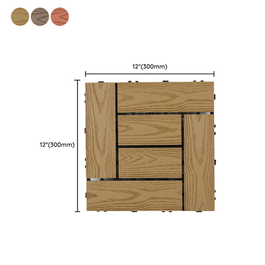 12" X 12"Square PVC Patio Tiles Snapping Installation Outdoor Flooring Tiles Clearhalo 'Home Improvement' 'home_improvement' 'home_improvement_outdoor_deck_tiles_planks' 'Outdoor Deck Tiles & Planks' 'Outdoor Flooring & Tile' 'Outdoor Remodel' 'outdoor_deck_tiles_planks' 7081512