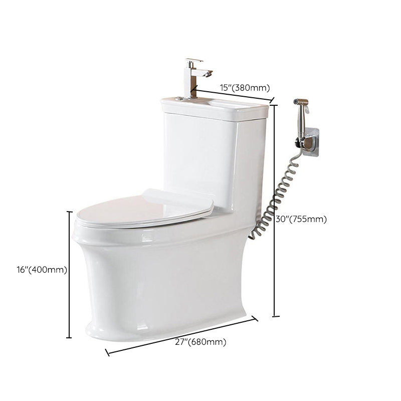 Modern Ceramic Flush Toilet One Piece White Toilet Bowl for Washroom Clearhalo 'Bathroom Remodel & Bathroom Fixtures' 'Home Improvement' 'home_improvement' 'home_improvement_toilets' 'Toilets & Bidets' 'Toilets' 7087549