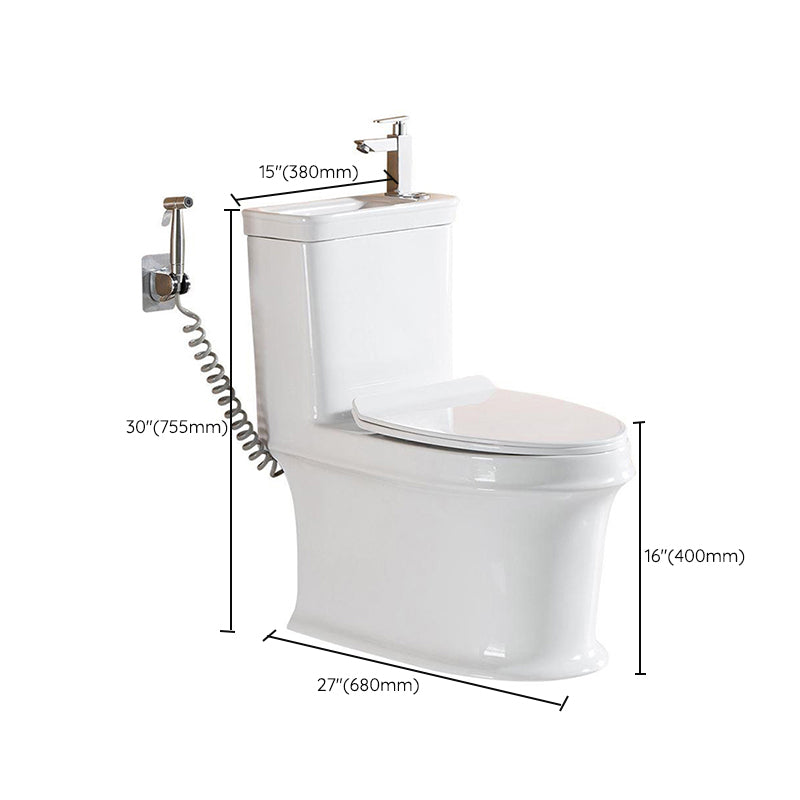 Modern Ceramic Flush Toilet One Piece White Toilet Bowl for Washroom Clearhalo 'Bathroom Remodel & Bathroom Fixtures' 'Home Improvement' 'home_improvement' 'home_improvement_toilets' 'Toilets & Bidets' 'Toilets' 7087550