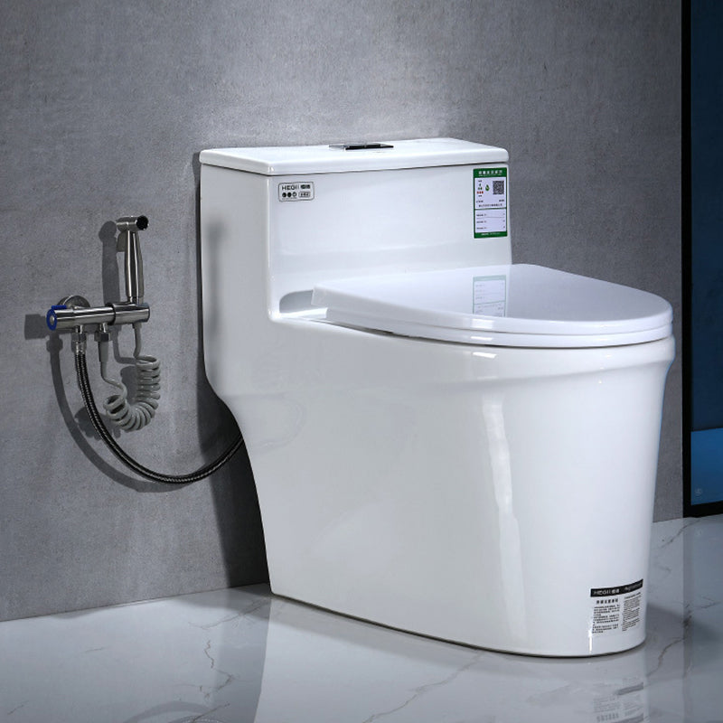 Modern Floor Mount Flush Toilet 1-Piece Urine Toilet with Seat for Washroom 16.9"L x 28.1"W x 24.4"H Toilet with Sprayer 12" Clearhalo 'Bathroom Remodel & Bathroom Fixtures' 'Home Improvement' 'home_improvement' 'home_improvement_toilets' 'Toilets & Bidets' 'Toilets' 7087691