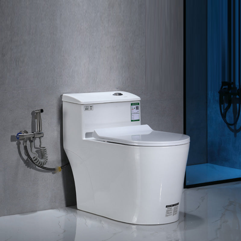 Modern Floor Mount Flush Toilet 1-Piece Urine Toilet with Seat for Washroom 15.6"L x 28.3"W x 24.8"H Toilet with Sprayer Clearhalo 'Bathroom Remodel & Bathroom Fixtures' 'Home Improvement' 'home_improvement' 'home_improvement_toilets' 'Toilets & Bidets' 'Toilets' 7087692