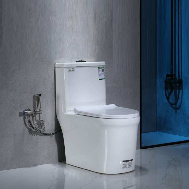 Modern Floor Mount Flush Toilet 1-Piece Urine Toilet with Seat for Washroom 14.8"L x 26.8"W x 30.3"H Toilet with Sprayer Clearhalo 'Bathroom Remodel & Bathroom Fixtures' 'Home Improvement' 'home_improvement' 'home_improvement_toilets' 'Toilets & Bidets' 'Toilets' 7087693