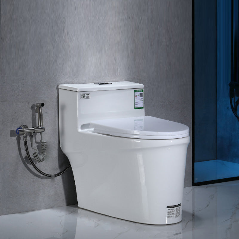 Modern Floor Mount Flush Toilet 1-Piece Urine Toilet with Seat for Washroom 16.9"L x 28.1"W x 24.4"H Toilet with Sprayer Clearhalo 'Bathroom Remodel & Bathroom Fixtures' 'Home Improvement' 'home_improvement' 'home_improvement_toilets' 'Toilets & Bidets' 'Toilets' 7087697