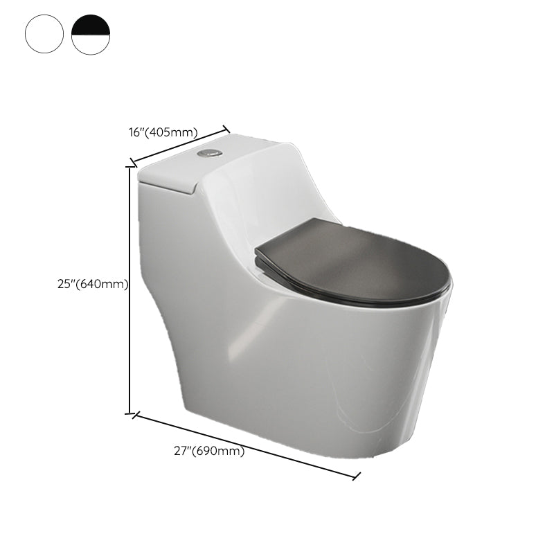 Modern Siphon Jet Flush Toilet Floor Mount One-Piece Toilet Toilet -  Clearhalo