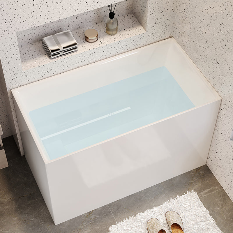 Modern Soaking Freestanding Bathtub White Acrylic Rectangular Bath Tub -  Clearhalo