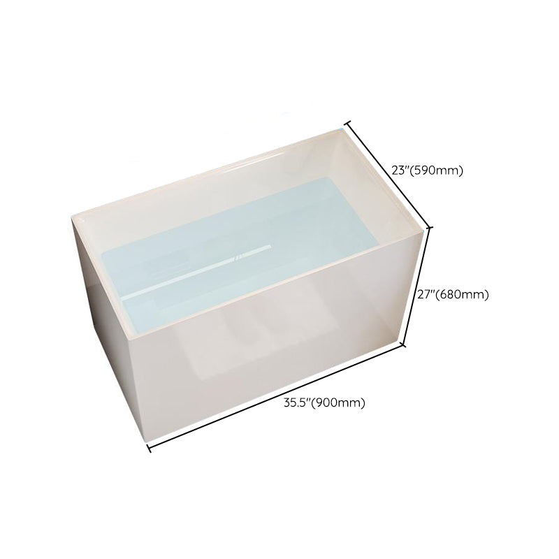 White Acrylic Bathtub Freestanding Soaking Rectangular Modern Bath Clearhalo 'Bathroom Remodel & Bathroom Fixtures' 'Bathtubs' 'Home Improvement' 'home_improvement' 'home_improvement_bathtubs' 'Showers & Bathtubs' 7088874