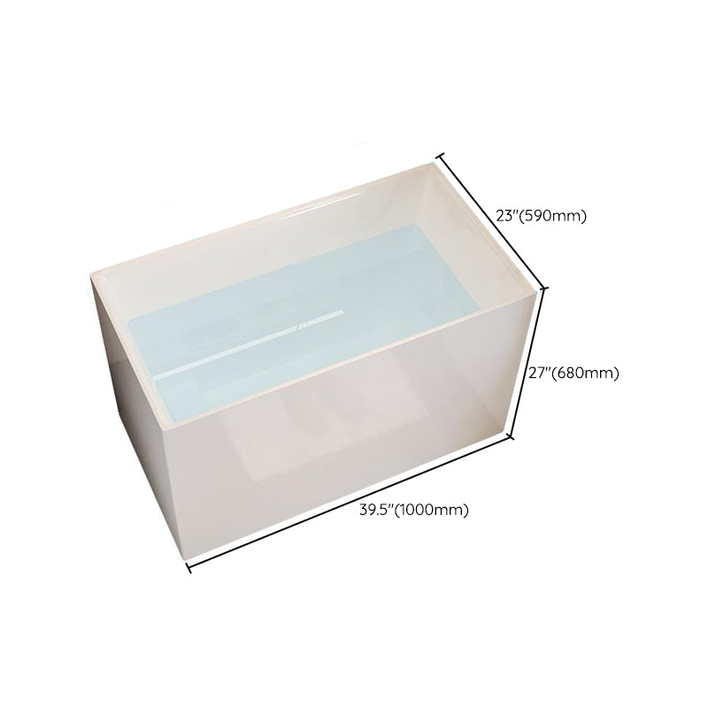 White Acrylic Bathtub Freestanding Soaking Rectangular Modern Bath Clearhalo 'Bathroom Remodel & Bathroom Fixtures' 'Bathtubs' 'Home Improvement' 'home_improvement' 'home_improvement_bathtubs' 'Showers & Bathtubs' 7088875