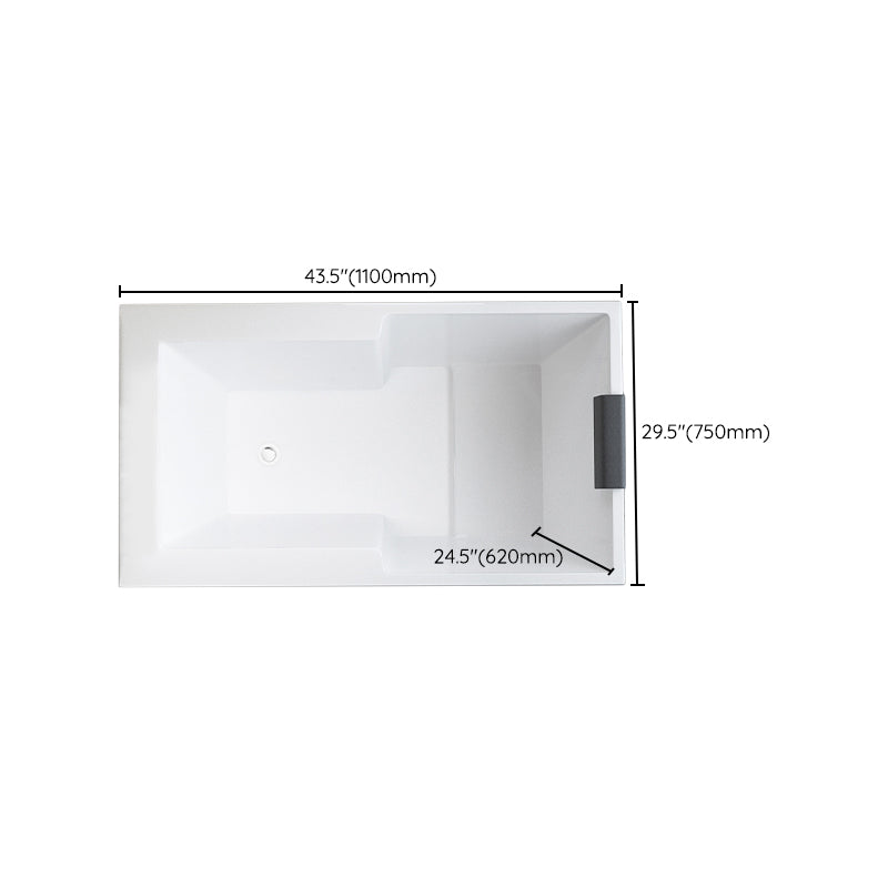 Acrylic Bath Drop in Soaking White Rectangular Modern Left-Hand Bathtub Clearhalo 'Bathroom Remodel & Bathroom Fixtures' 'Bathtubs' 'Home Improvement' 'home_improvement' 'home_improvement_bathtubs' 'Showers & Bathtubs' 7088915