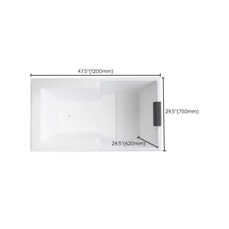 Acrylic Bath Drop in Soaking White Rectangular Modern Left-Hand Bathtub Clearhalo 'Bathroom Remodel & Bathroom Fixtures' 'Bathtubs' 'Home Improvement' 'home_improvement' 'home_improvement_bathtubs' 'Showers & Bathtubs' 7088916