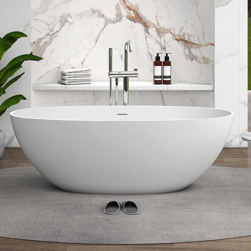 Oval Soaking Modern Bathtub Antique Finish Stand Alone Bath Tub Medium (0.25"-0.75") Clearhalo 'Bathroom Remodel & Bathroom Fixtures' 'Bathtubs' 'Home Improvement' 'home_improvement' 'home_improvement_bathtubs' 'Showers & Bathtubs' 7088945