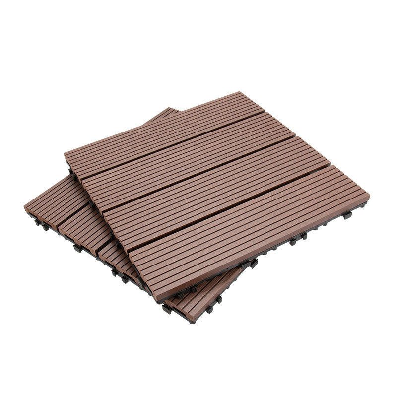 Composite Deck Plank Solid Color Interlocking Wood Flooring Tiles Brown Straight Grain Clearhalo 'Home Improvement' 'home_improvement' 'home_improvement_outdoor_deck_tiles_planks' 'Outdoor Deck Tiles & Planks' 'Outdoor Flooring & Tile' 'Outdoor Remodel' 'outdoor_deck_tiles_planks' 7099440