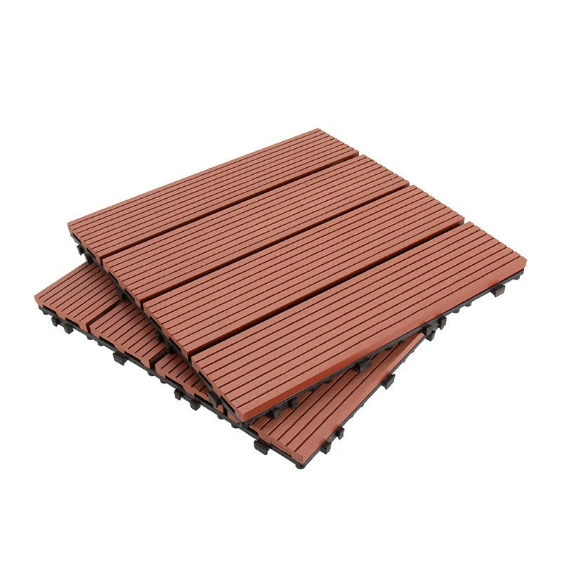 Composite Deck Plank Solid Color Interlocking Wood Flooring Tiles Rosewood Straight Grain Clearhalo 'Home Improvement' 'home_improvement' 'home_improvement_outdoor_deck_tiles_planks' 'Outdoor Deck Tiles & Planks' 'Outdoor Flooring & Tile' 'Outdoor Remodel' 'outdoor_deck_tiles_planks' 7099442