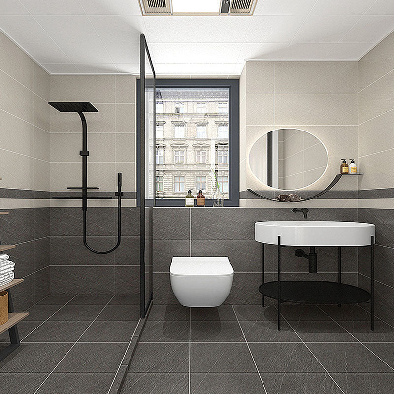 Black Rectangle Tile No Pattern Matte Cement Singular Tile for Bathroom floor Clearhalo 'Floor Tiles & Wall Tiles' 'floor_tiles_wall_tiles' 'Flooring 'Home Improvement' 'home_improvement' 'home_improvement_floor_tiles_wall_tiles' Walls and Ceiling' 7099698