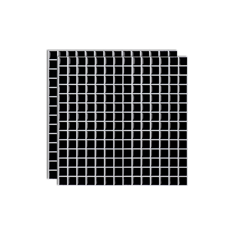 Square Peel & Stick Mosaic Tile Plastic Grid Peel & Stick Mosaic Tile Black Clearhalo 'Flooring 'Home Improvement' 'home_improvement' 'home_improvement_peel_stick_blacksplash' 'Peel & Stick Backsplash Tile' 'peel_stick_blacksplash' 'Walls & Ceilings' Walls and Ceiling' 7100016