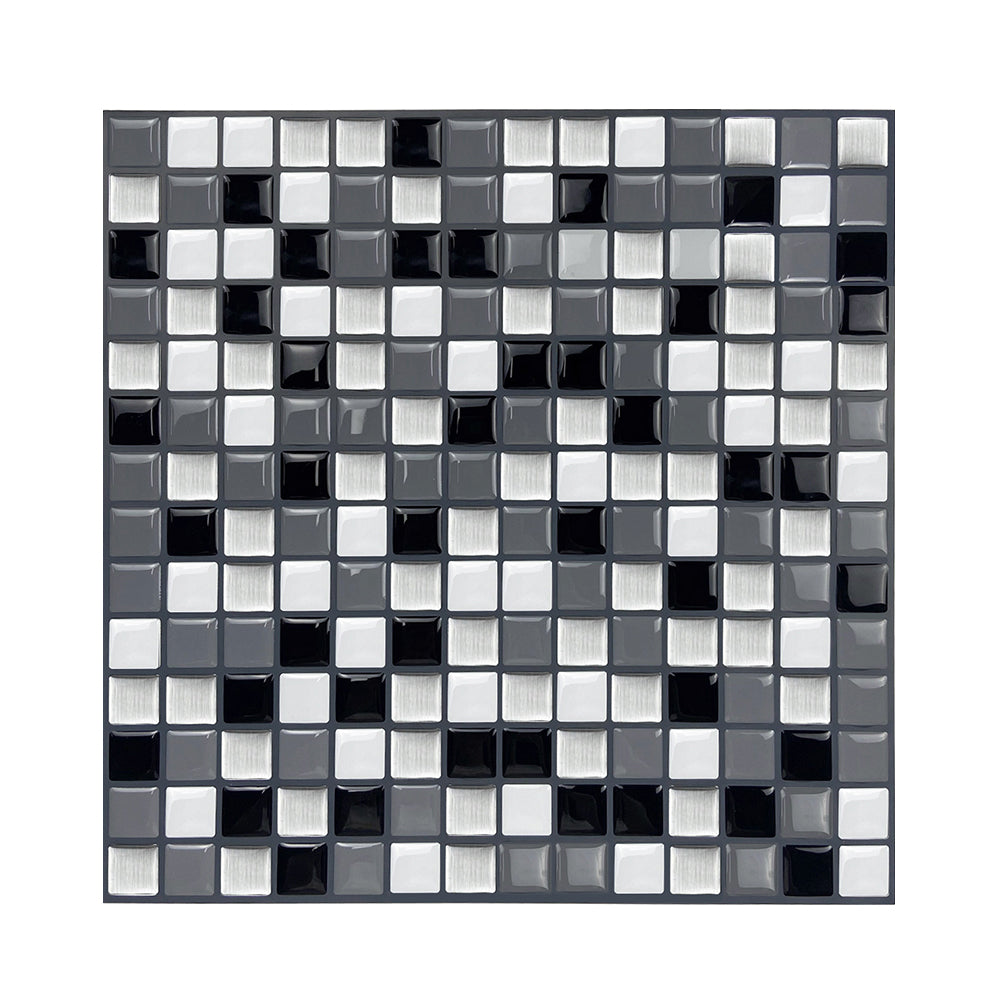 Square Peel & Stick Mosaic Tile Plastic Grid Peel & Stick Mosaic