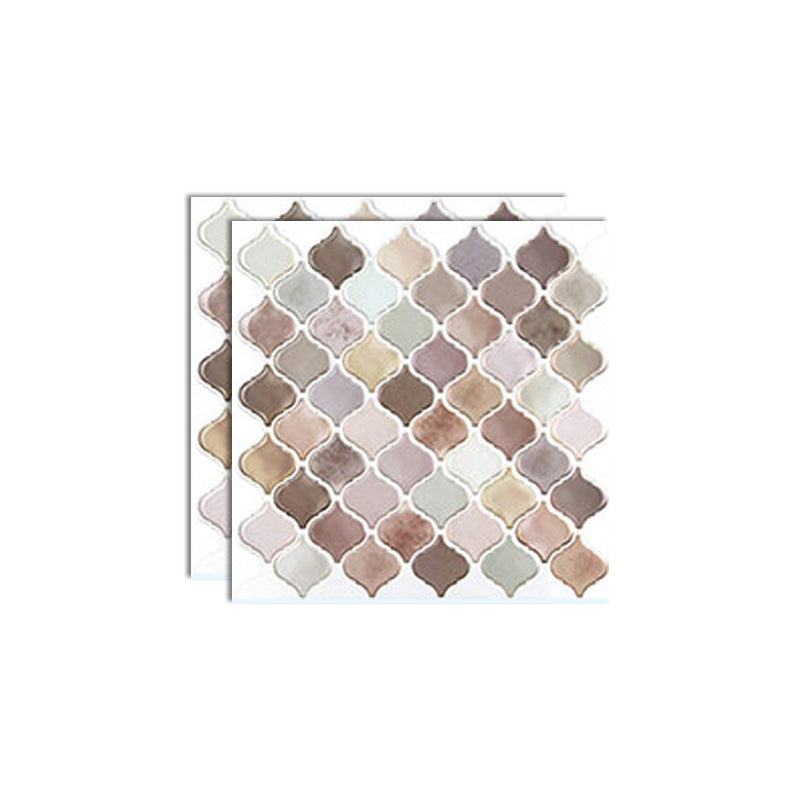 Square Peel & Stick Mosaic Tile Plastic Arabesque Peel and Stick Wall Tile Pink Clearhalo 'Flooring 'Home Improvement' 'home_improvement' 'home_improvement_peel_stick_blacksplash' 'Peel & Stick Backsplash Tile' 'peel_stick_blacksplash' 'Walls & Ceilings' Walls and Ceiling' 7100029