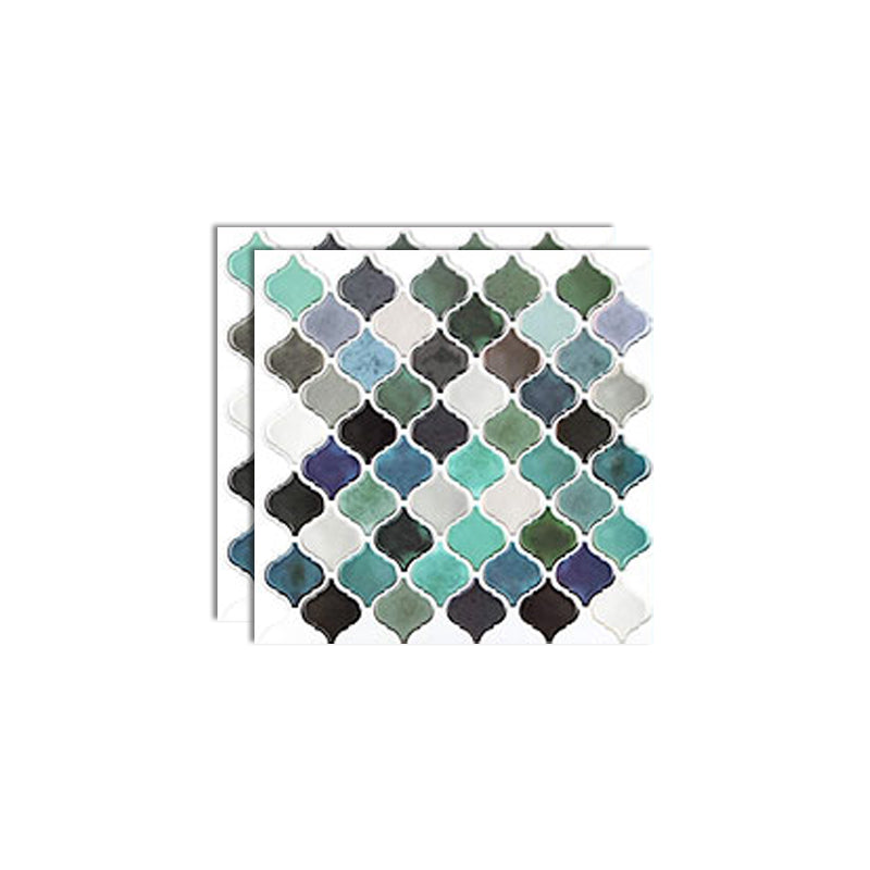 Square Peel & Stick Mosaic Tile Plastic Arabesque Peel and Stick Wall Tile Green Clearhalo 'Flooring 'Home Improvement' 'home_improvement' 'home_improvement_peel_stick_blacksplash' 'Peel & Stick Backsplash Tile' 'peel_stick_blacksplash' 'Walls & Ceilings' Walls and Ceiling' 7100035