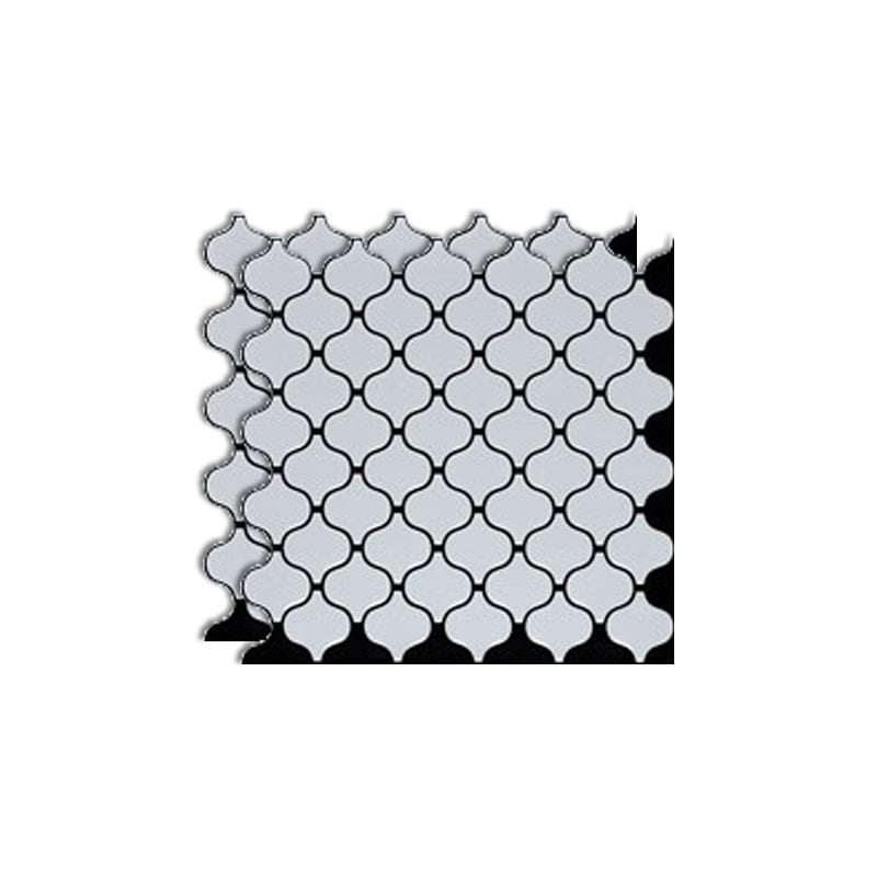 Square Peel & Stick Mosaic Tile Plastic Arabesque Peel and Stick Wall Tile White-Black Clearhalo 'Flooring 'Home Improvement' 'home_improvement' 'home_improvement_peel_stick_blacksplash' 'Peel & Stick Backsplash Tile' 'peel_stick_blacksplash' 'Walls & Ceilings' Walls and Ceiling' 7100039