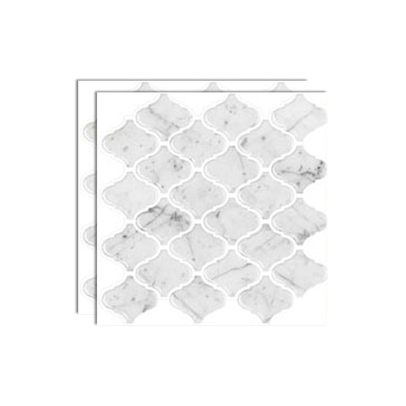 Square Peel & Stick Mosaic Tile Plastic Arabesque Peel and Stick Wall Tile Light Gray-White Clearhalo 'Flooring 'Home Improvement' 'home_improvement' 'home_improvement_peel_stick_blacksplash' 'Peel & Stick Backsplash Tile' 'peel_stick_blacksplash' 'Walls & Ceilings' Walls and Ceiling' 7100041