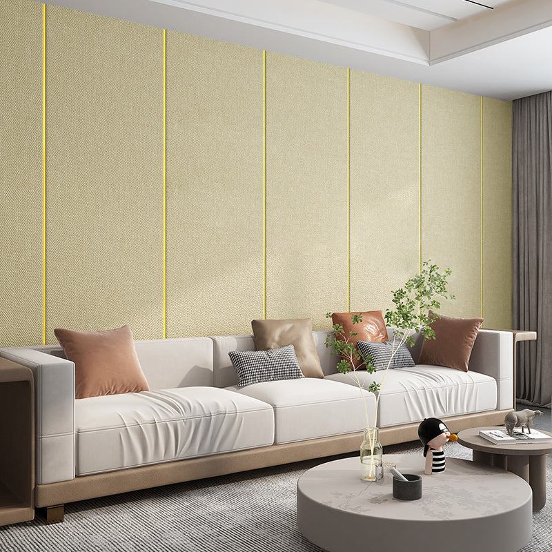 Contemporary Wall Covering Paneling Smooth Wall Interior Upholstered Plank Light Yellow Clearhalo 'Flooring 'Home Improvement' 'home_improvement' 'home_improvement_wall_paneling' 'Wall Paneling' 'wall_paneling' 'Walls & Ceilings' Walls and Ceiling' 7100560