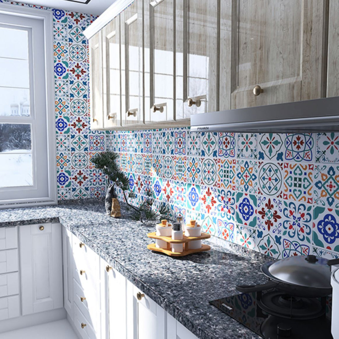 Plastic Peel & Stick Mosaic Tile Square Waterproof Peel and Stick Backsplash Clearhalo 'Flooring 'Home Improvement' 'home_improvement' 'home_improvement_peel_stick_blacksplash' 'Peel & Stick Backsplash Tile' 'peel_stick_blacksplash' 'Walls & Ceilings' Walls and Ceiling' 7100674