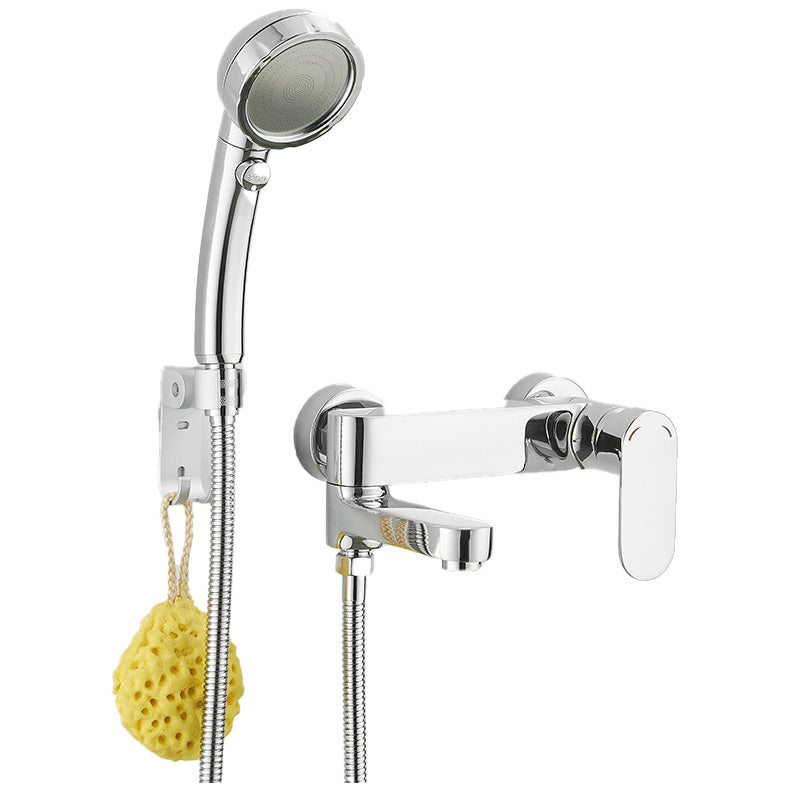 Modern Lever Handle Bath Faucet Trim Wall Mounted Bathtub Faucet Clearhalo 'Bathroom Remodel & Bathroom Fixtures' 'Bathtub Faucets' 'bathtub_faucets' 'Home Improvement' 'home_improvement' 'home_improvement_bathtub_faucets' 7100877