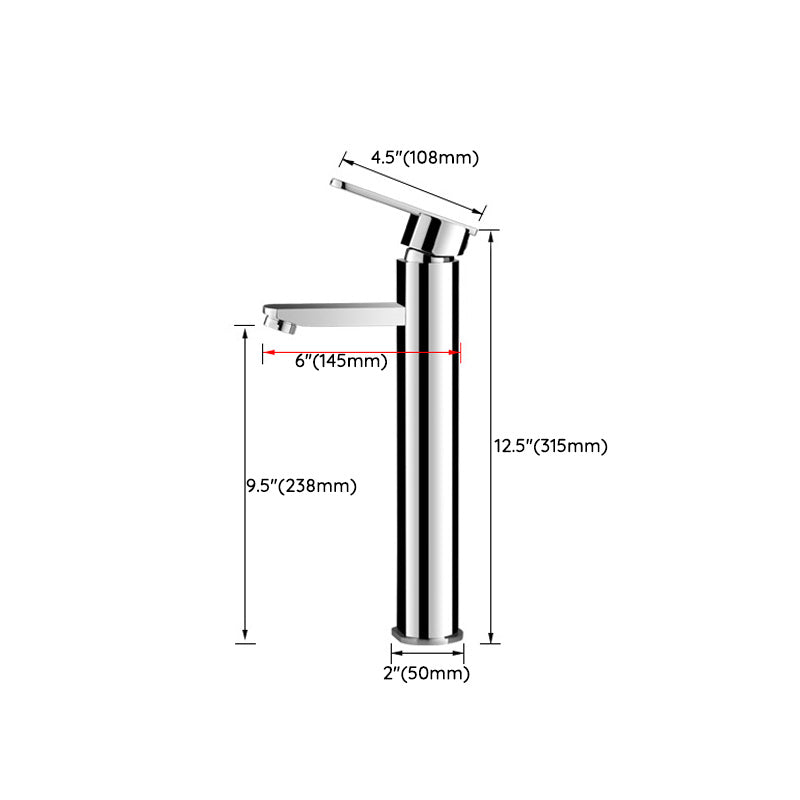 Bathroom Faucet Brass Lever Handle Single Hole Washroom Faucet Clearhalo 'Bathroom Remodel & Bathroom Fixtures' 'Bathroom Sink Faucets' 'Bathroom Sinks & Faucet Components' 'bathroom_sink_faucets' 'Home Improvement' 'home_improvement' 'home_improvement_bathroom_sink_faucets' 7101170