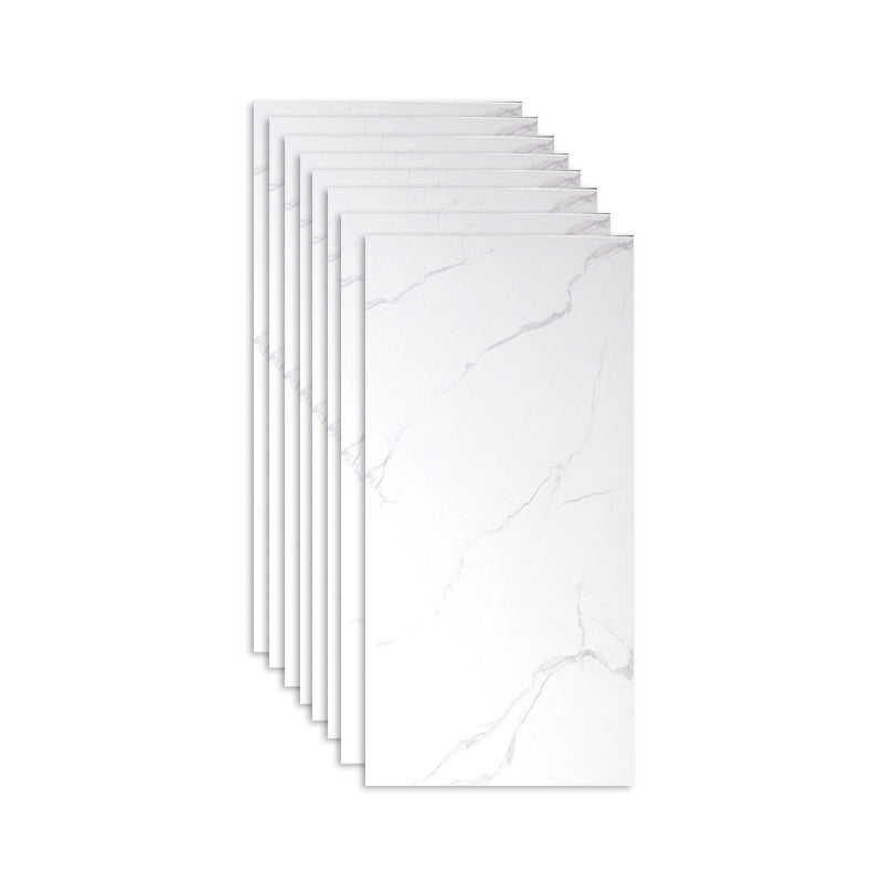 White Rectangular Singular Tile Matte Marble Tile for Home Decor Gloss White Clearhalo 'Floor Tiles & Wall Tiles' 'floor_tiles_wall_tiles' 'Flooring 'Home Improvement' 'home_improvement' 'home_improvement_floor_tiles_wall_tiles' Walls and Ceiling' 7101267