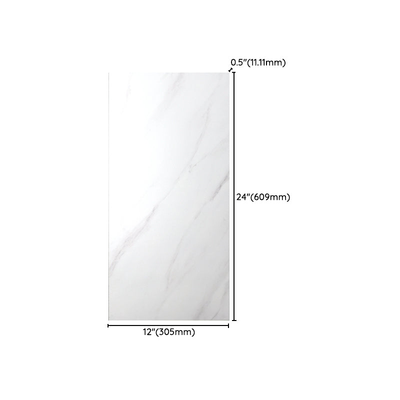 White Rectangular Singular Tile Matte Marble Tile for Home Decor Clearhalo 'Floor Tiles & Wall Tiles' 'floor_tiles_wall_tiles' 'Flooring 'Home Improvement' 'home_improvement' 'home_improvement_floor_tiles_wall_tiles' Walls and Ceiling' 7101275