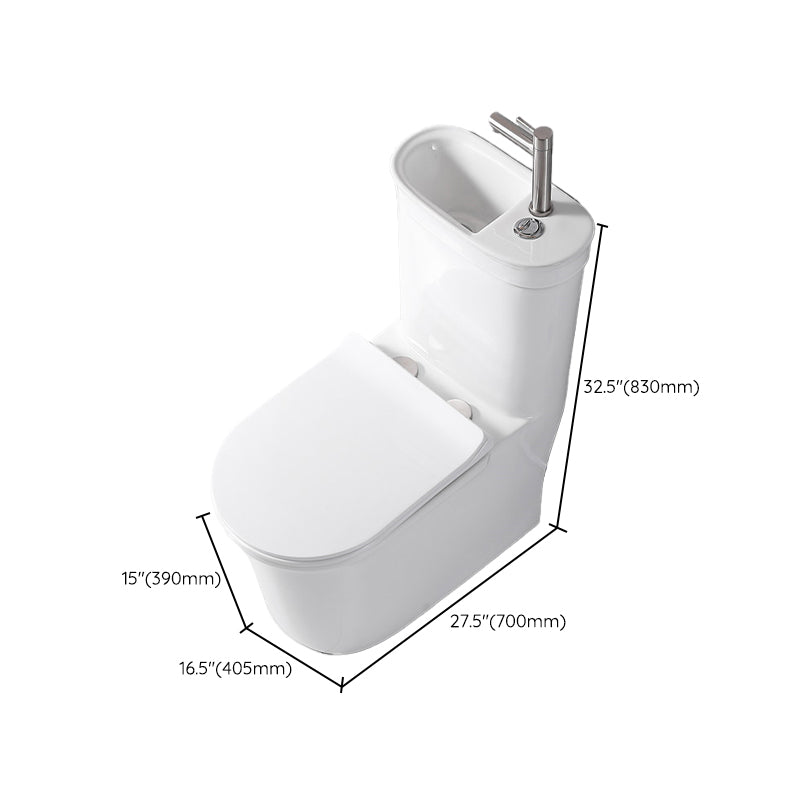 Contemporary Siphon Jet Flush Toilet Floor Mount One-Piece Toilet Urine Toilet Clearhalo 'Bathroom Remodel & Bathroom Fixtures' 'Home Improvement' 'home_improvement' 'home_improvement_toilets' 'Toilets & Bidets' 'Toilets' 7105482