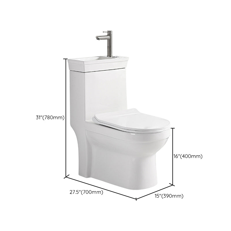 Modern Siphon Jet Flush Toilet Floor Mount One-Piece Toilet Toilet -  Clearhalo