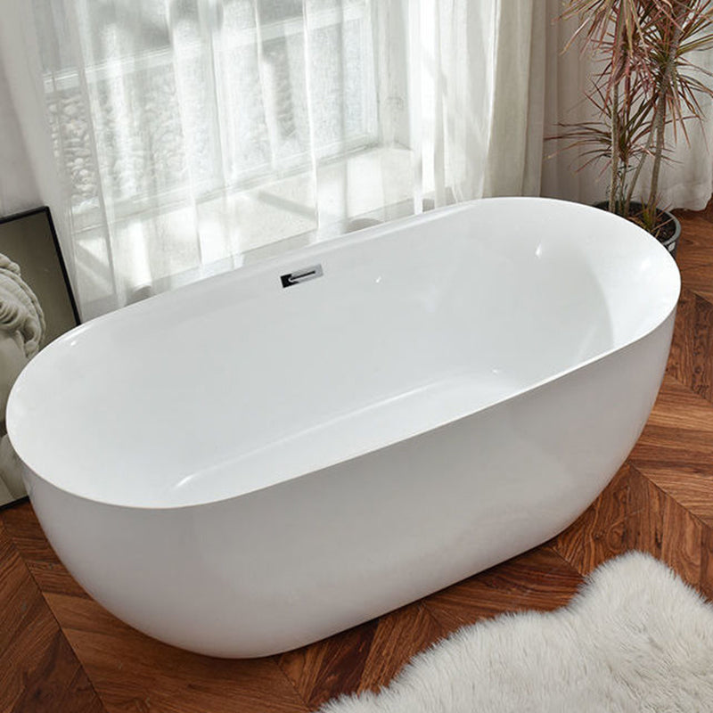 Freestanding Acrylic Bathtub White Modern Center Back to Wall Bath White Tub Clearhalo 'Bathroom Remodel & Bathroom Fixtures' 'Bathtubs' 'Home Improvement' 'home_improvement' 'home_improvement_bathtubs' 'Showers & Bathtubs' 7106952