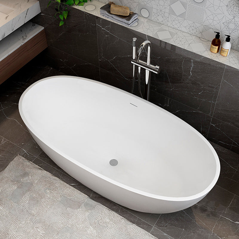 Stone Soaking Bathtub Antique Finish Flat Bottom Back to Wall Bath Tub Matte White 63"L x 31"W x 22"H Thick (0.75"-1.25") Clearhalo 'Bathroom Remodel & Bathroom Fixtures' 'Bathtubs' 'Home Improvement' 'home_improvement' 'home_improvement_bathtubs' 'Showers & Bathtubs' 7106977