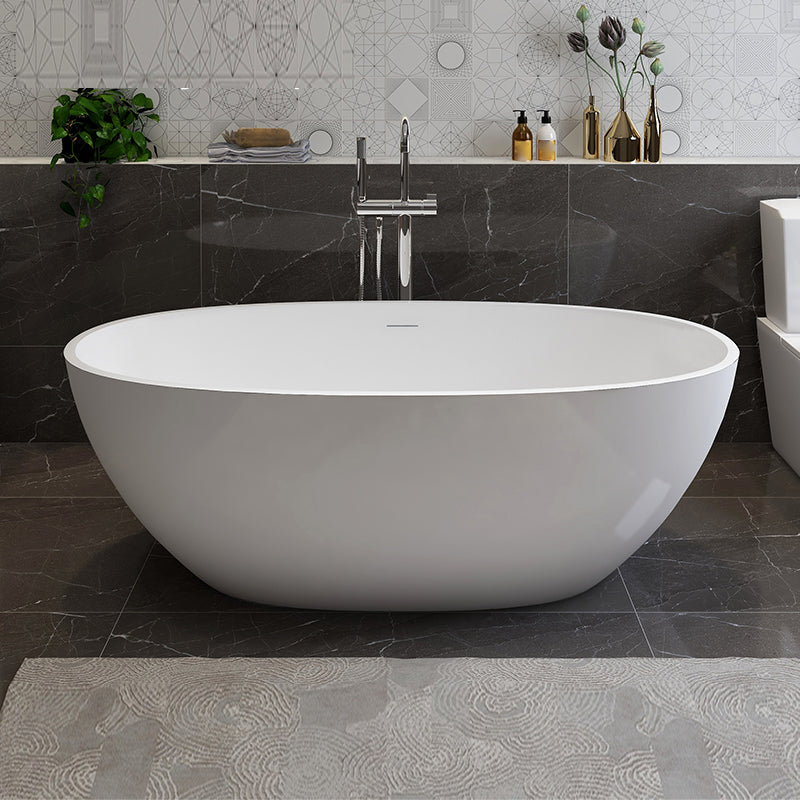 Stone Soaking Bathtub Antique Finish Flat Bottom Back to Wall Bath Tub White Thick (0.75"-1.25") Clearhalo 'Bathroom Remodel & Bathroom Fixtures' 'Bathtubs' 'Home Improvement' 'home_improvement' 'home_improvement_bathtubs' 'Showers & Bathtubs' 7106980