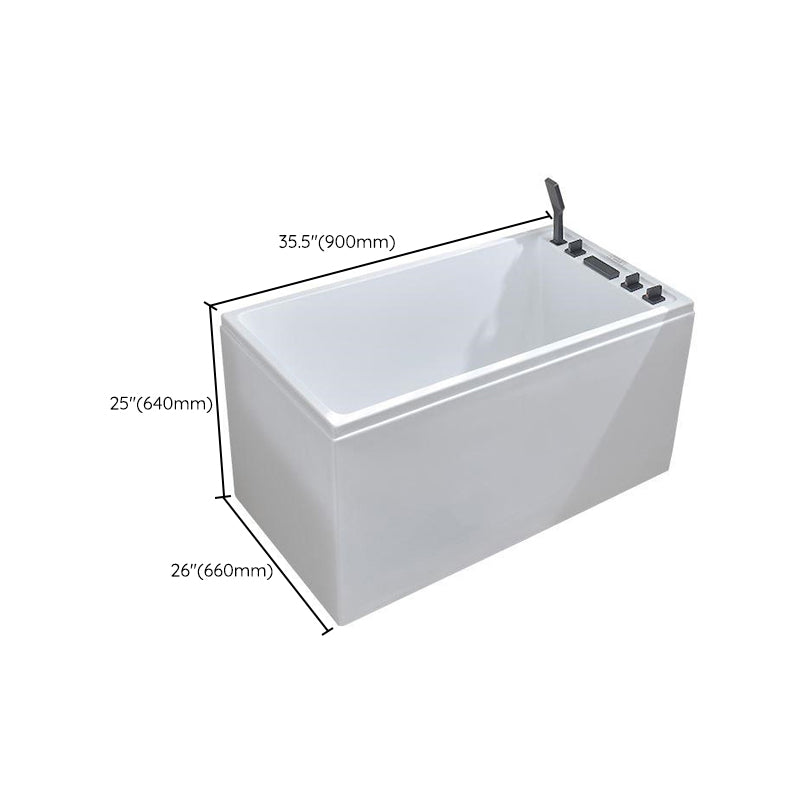 Freestanding Modern Bath Back to Wall White Soaking Acrylic Bathtub Clearhalo 'Bathroom Remodel & Bathroom Fixtures' 'Bathtubs' 'Home Improvement' 'home_improvement' 'home_improvement_bathtubs' 'Showers & Bathtubs' 7107011